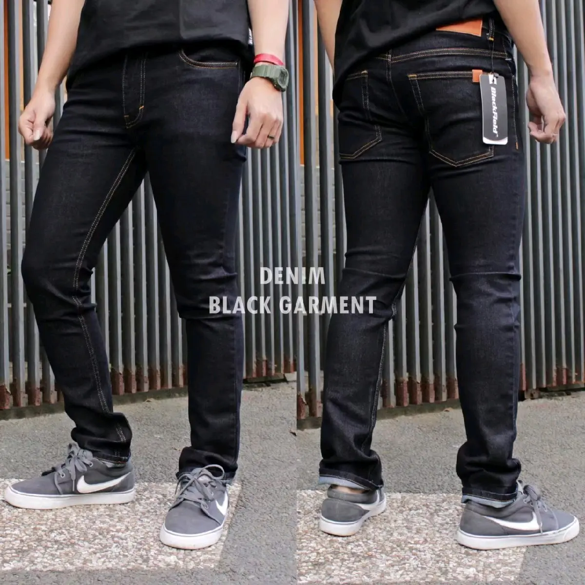 Celana Jeans Pria Slimfit Denim Black Garmen Jumbo Jeans Stretch Blackfield Big size Ukuran 27-42