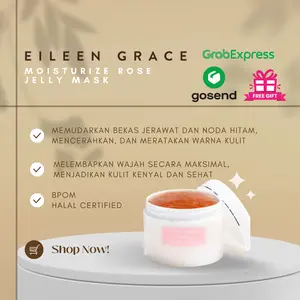 EILEEN GRACE  Moisturize Rose Jelly Mask 300ml Hitam Hyaluronic Masker Wajah Mencerahkan