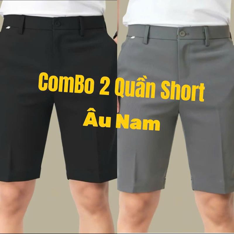 Quần Short Nam Tây Âu Vải Dày Dặn, Co Giãn 2 Chiều, Ôm Gọn Trẻ Trung