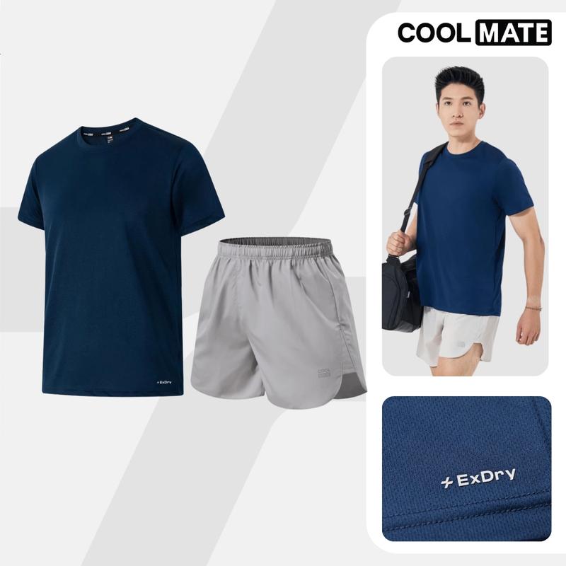 Set đồ thể thao nam Áo Nam Coolmate Basics + Quần Maxcool tập Gym, Pickleball thoáng mát, co giãn - Coolmate