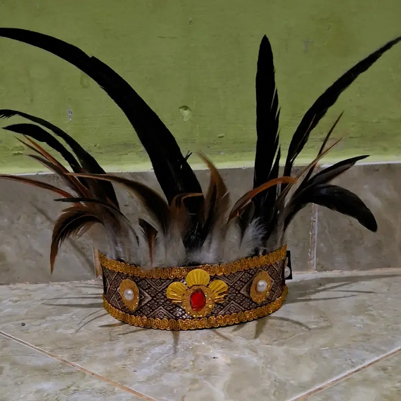 Mahkota karnaval bulu dayak maroon 3