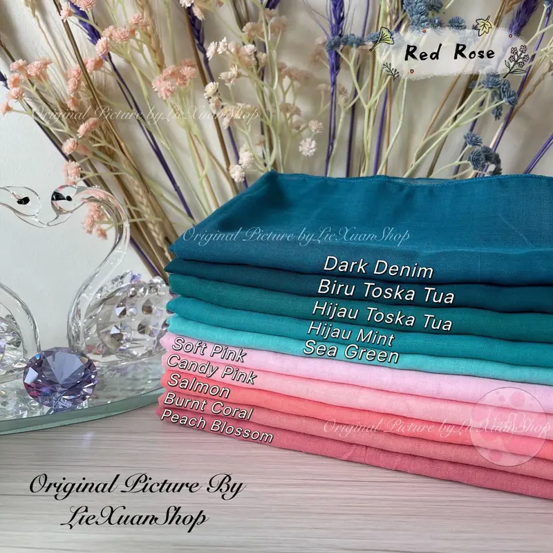 Segiempat Hijab Paris ORI RED ROSE Kerudung Muslim Seragam 5