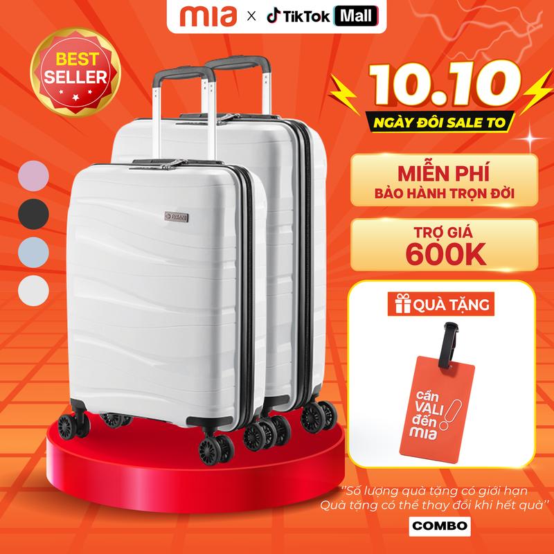 [MUA 1 TẶNG 1] Combo 2 Vali Pisani LANI đầy đủ 3 size,  Vali kéo du lịch Chất liệu Nhựa PP siêu bền bỉ, hạn chế bể vỡ, chịu mọi va đập, Khoá số TSA chuẩn HOA KỲ - Vali MIA MIỄN PHÍ BẢO HÀNH TRỌN ĐỜI. vali  xách tay