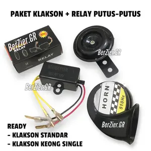 PAKET COD Modul Relay putus - putus + klakson standar dan klakson keong single Universal semua motor dan mobil bisa pakai