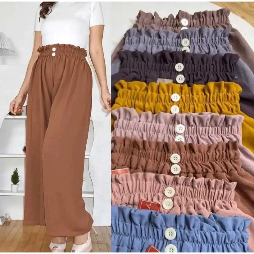 CELANA KULOT KANCING CRINKLE jumbo