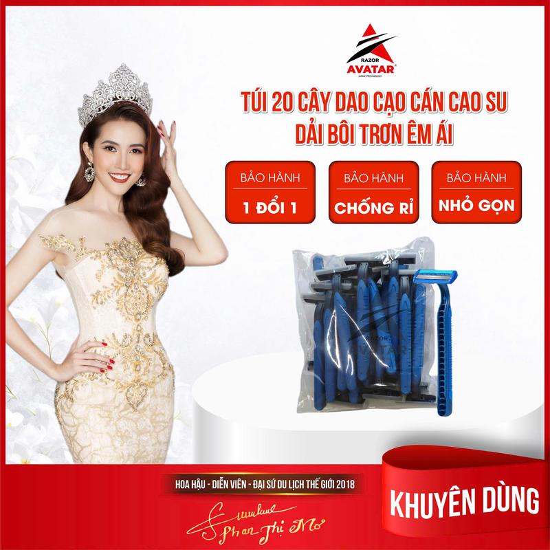 [COMBO TIỆN LỢI] Combo 20 cây dao cạo râu cao cấp 2 lưỡi (20 cây/túi), có dải bôi trơn, cán cao su êm ái. Dùng cho spa, khách sạn AVATAR VIỆT NAM