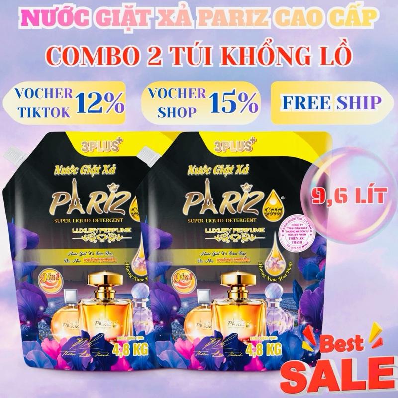    HÀNG CAO CẤP   MUA 4.8L tặng 4.8L . Tổng 9.6 Lít Nước giặt xả Pariz 3plus+ cao cấp  Hương Nước Hoa siêu thơm nhiều  bọt nhiều  giặt sạch  lưu hương bền lâu  mềm vải 