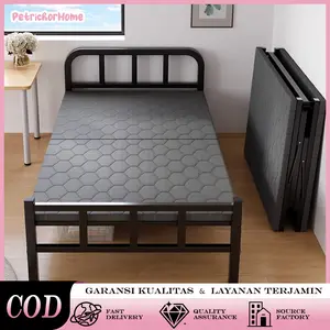 ​Kasur Lipat Portable Sudah Rakit - Tempat Tidur Lipat Besi Ukuran 190x120cm | Nyaman & Praktis untuk Dibawa
