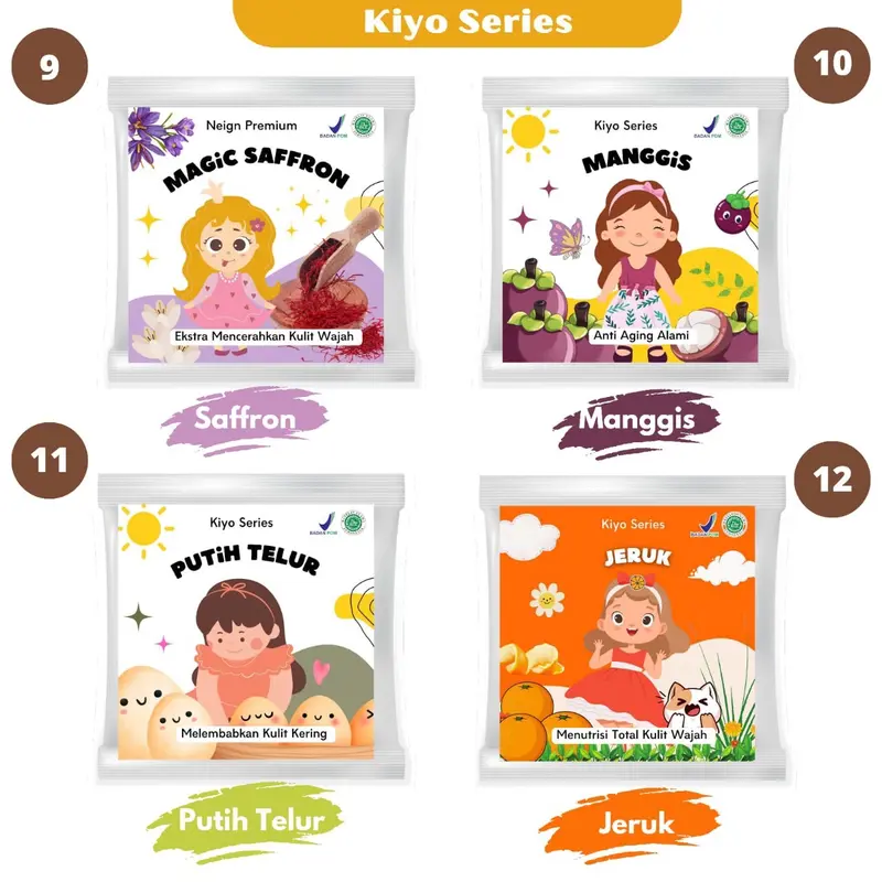 ￼(PROMO) Masker Wajah Organik/Masker Organik BPOM/Masker Anak Kiyo Series 4