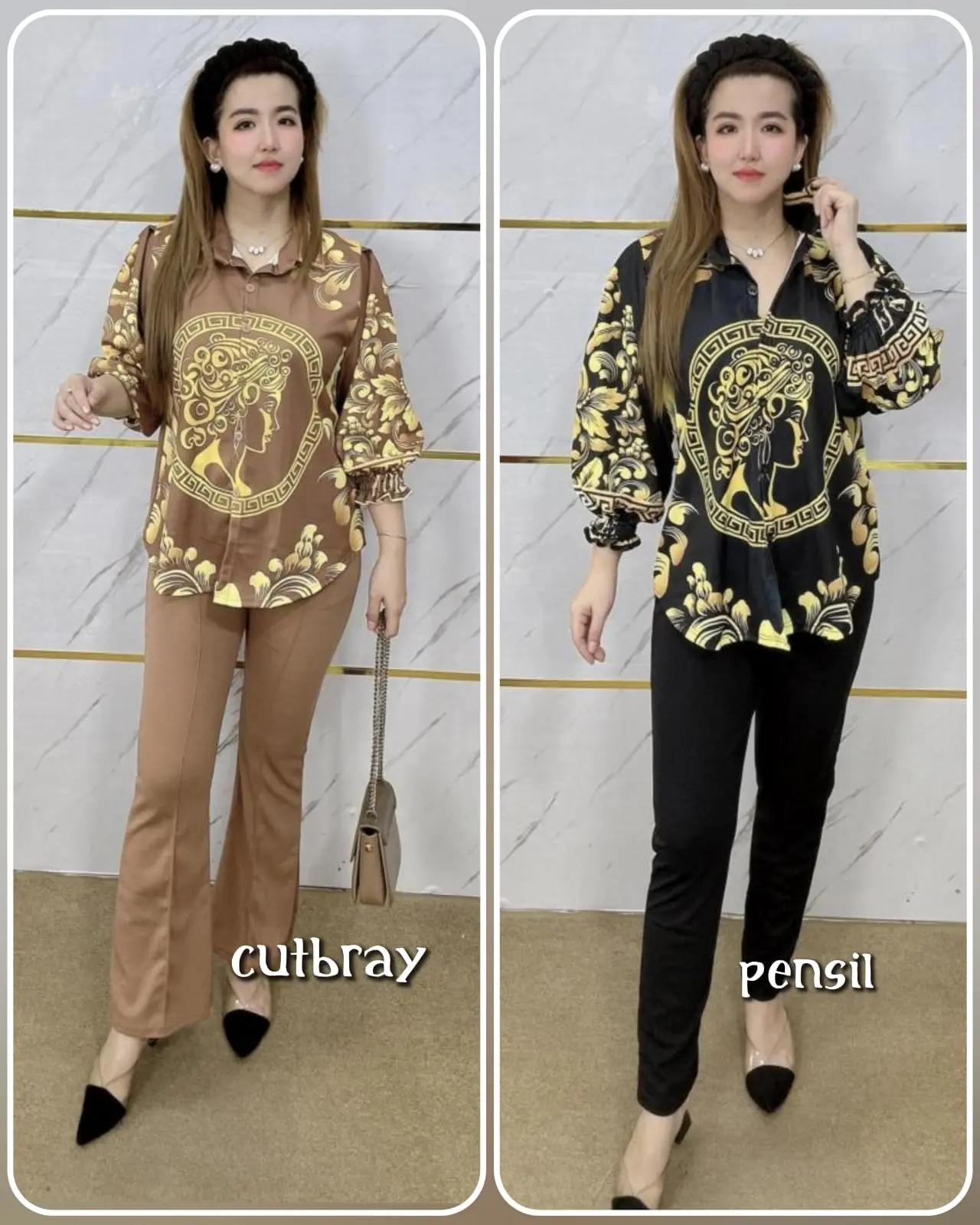 AK 389-setelan oneset wanita dewasa || set women ring & celana cutbray #setelan wanita dewasa oversize panjang wanita dewasa katun motif Baju Atasan Pendek Garis Kotak Linen Rayon Salur Casual Kulot