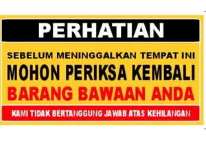 Stiker Harap Periksa Barang Bawaan Anda Vinly anti air waterproof