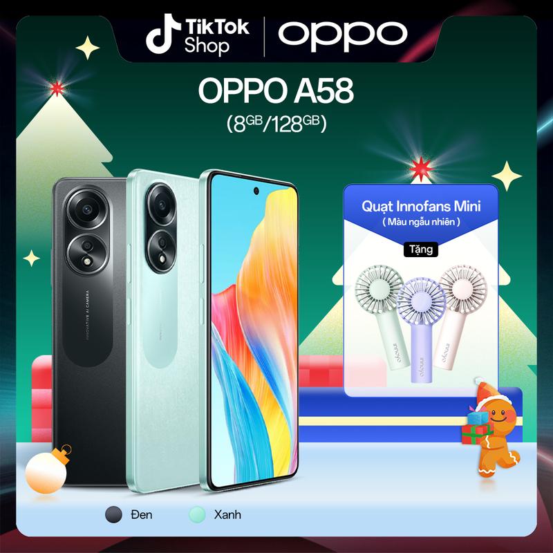 Điện Thoại OPPO A58 8GB 128GB | Tặng Kèm Quạt Cầm Tay InnoFans Mini | Bảo Hành 1 Năm | Hàng Chính Hãng