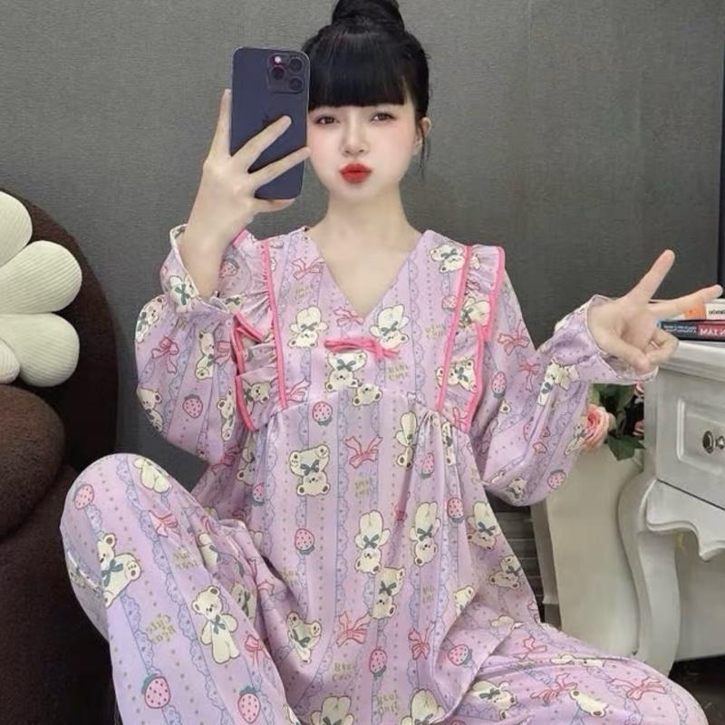  đồ bộ tiểu thư lụa măng gồ tiểu thư cổ vuông ren 