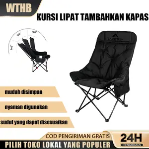WTHB CAMPORI Kursi Lipat Outdoor Bulat Moon Kursi Mancing Camping 600D Kain Oxford Kursi Pantai Lipat Portable patoutdoor