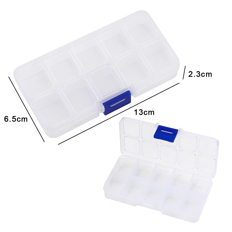 Plastic Storage Jewelry Box Compartment Adjustable Container for Beads earring box for jewelry rectangle Box Case Lightweight Organiser Metal 5