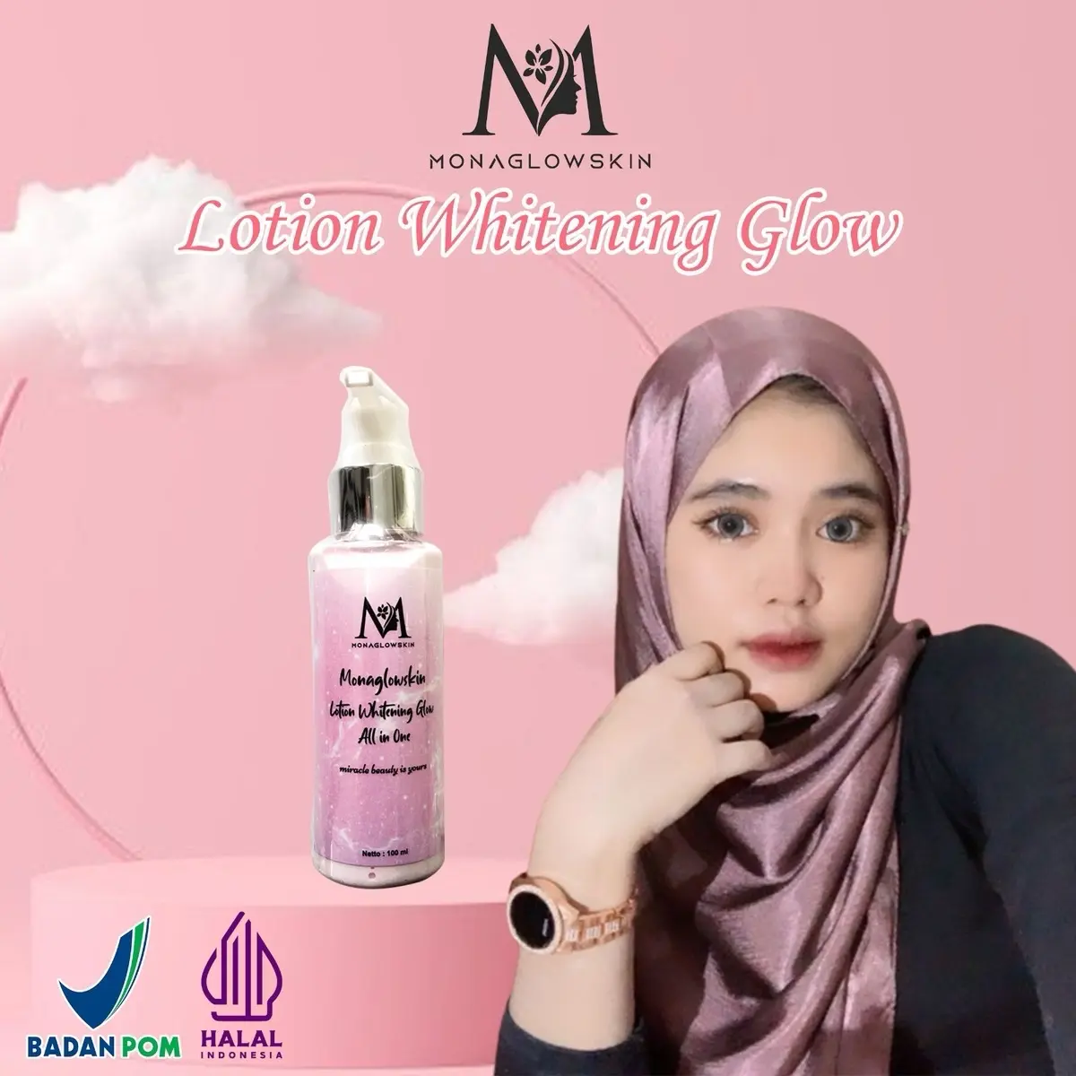 Monaglowskin Lotion Whitening Glow All In One hembodi skin body glow