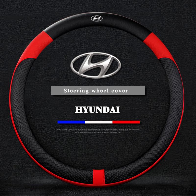 Bọc Vô Lăng Ô Tô Bằng Da Nhân Tạo, Bọc Vô Lăng Vải Thoáng Khí, Bện, Phụ Kiện Ô Tô Thông Dụng Cho Hyundai CRETA Reina Veloster Accent Tucson Starex Sonata Elantra