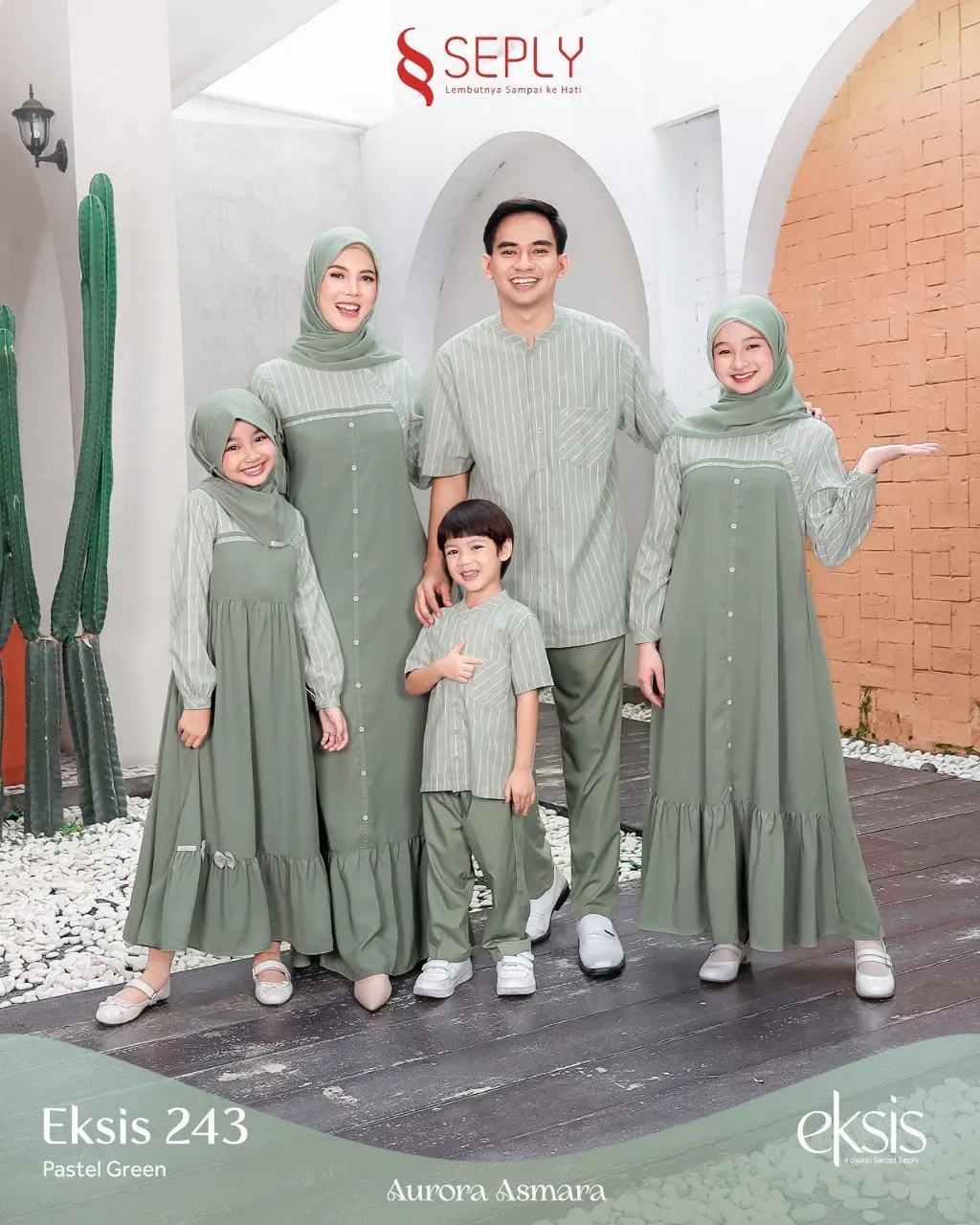 SARIMBIT/SERAGAM LEBARAN KELUARGA | BAJU LEBARAN TERBARU 2024 | EKSIS 243 PASTEL GREEN BY SEPLY