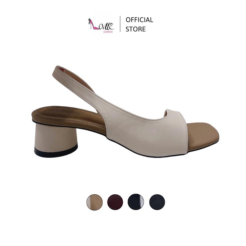 LOVIIECORNER - GIÀY SANDAL CAO GÓT NỮ - GUỐC NỮ MŨI VUÔNG PHỐI MÀU HIỆN ĐẠI - GIÀY SANDAL NỮ GÓT TRỤ TRÒN 5 PHÂN - GG240933