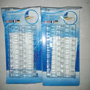 Klip Kabel Tempel Double Tape 20 Buah Penjepit Perapih Jalur Cable Cord Desk Holder Dinding Organizer Plastik