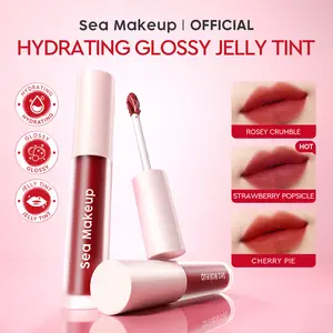 Sea Makeup Slick Cover Jelly Tint - Lip Tint Melembabkan Bibir dengan Hasil Glossy Waterproof Tahan Lama 3.2ml - Berry
