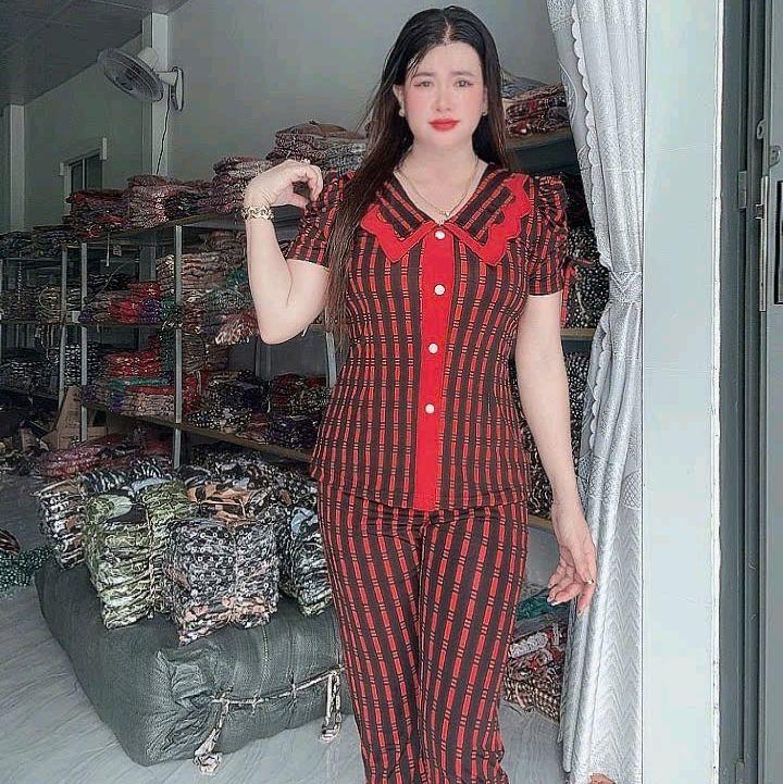 Đồ Bộ Thun Nữ Tay Phồng Quần Dài Ôm Size 48-85kg Thun Aty Tâm Đan Chất Liệu Co Giãn Tốt Không Nhăn Không Xù Form Dáng Đẹp Có 2 Túi Bên Quần