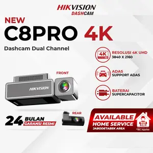 HIKVISION C8 PRO Dash Cam 4K ADAS Dual Channel Ultra-Clear IPS Touch Screen 2.45" SuperCapacitor Dashcam Mobil Dashboard Camera