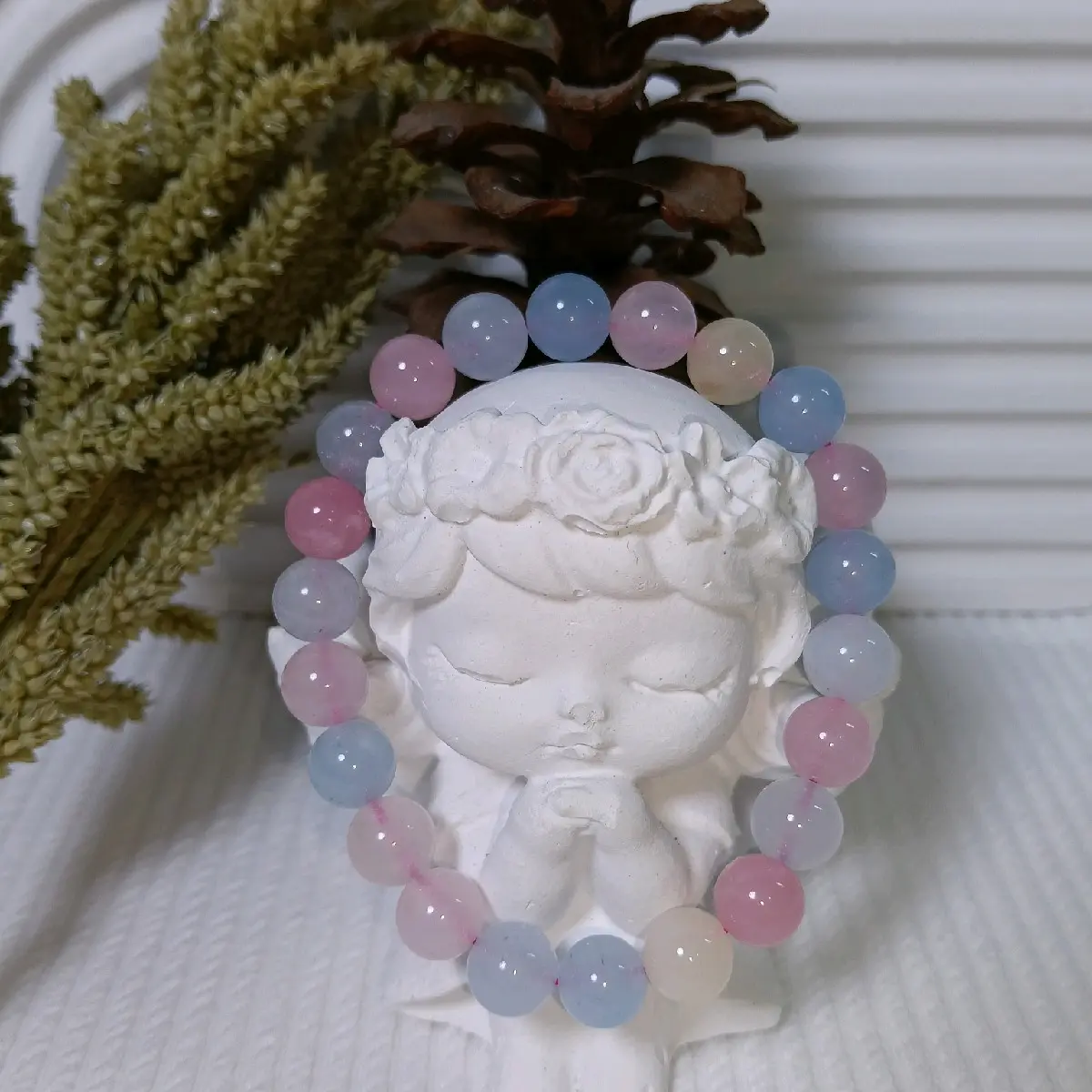 Gelang Crystal Morganite 100% Batu Alam Asli