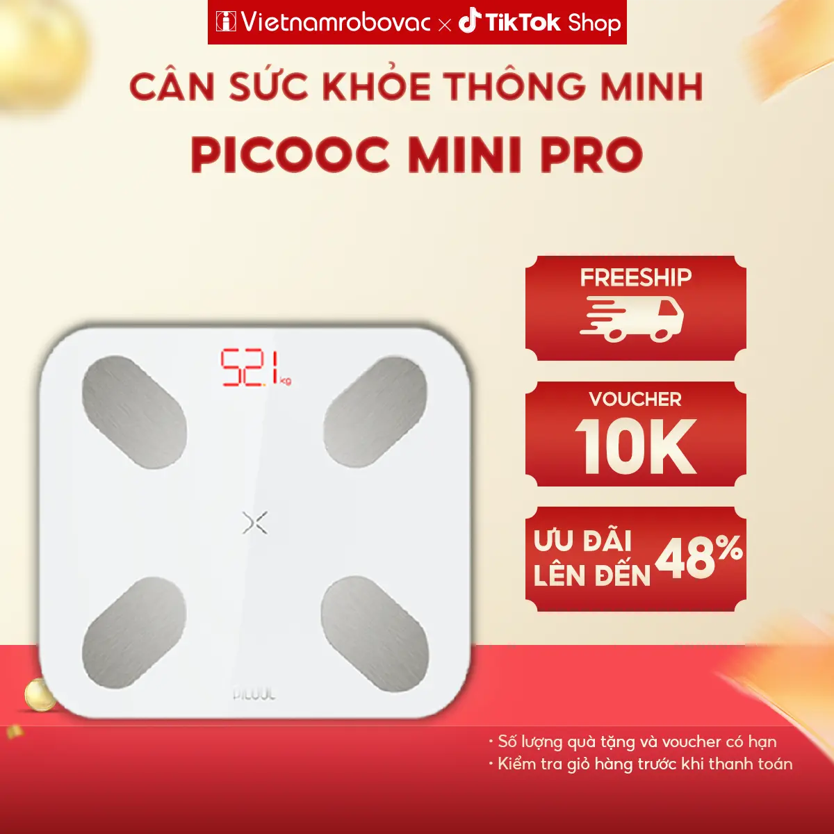 Cân điện tử sức khỏe thông minh PICOOC Mini Pro Bluetooth - BH chính hãng 12 tháng - Đo được 13 chỉ số cơ thể