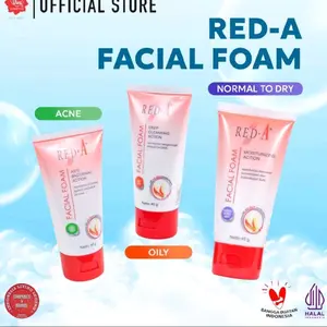 Red-A Facial Foam 40 gr - Sabun Muka untuk Kulit Normal hingga Kering & Berjerawat - Halal & Buatan Indonesia
