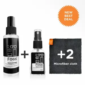 FOGX BUNDLE 100ml+30ml Cairan Pembersih Kacamata/Pembersih Layar Hp Lens Cleaner 100ml Glasses
