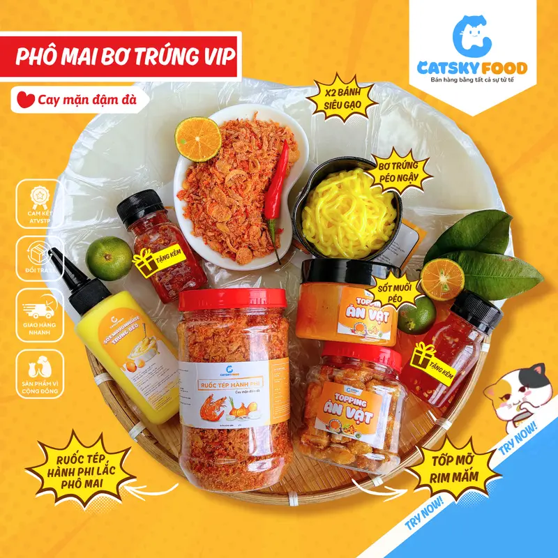 Combo  [TỔNG HỢP] Bánh Tráng Phơi Sương Bơ Ruốc Tép Khô Hành Phi Hương Vị Đậm Đà, Bơ Đặc Quánh không tanh, Tặng Thêm Topping siêu ngon, Snack anvat banhtrangphoibo 4