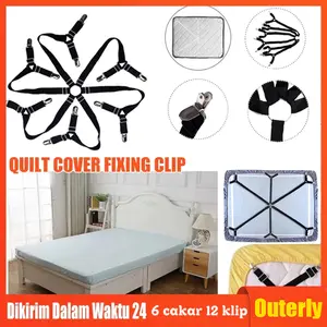 【COD】6 Cakar 12 Klip Penjepit Sudut Sprei Jepitan Sprei Pengait Sudut Sprei Besi