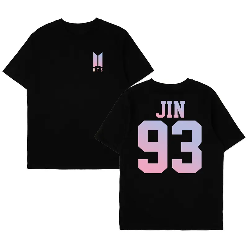 Kaos hitam Bangtan Logo BTS purple request nama dan nomor member purple 3