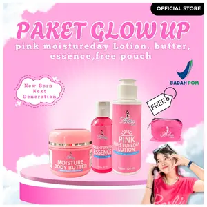 EXCLUSIF CAHYANIRYN-[ARTHA LDT] SPECIAL LAUNCHING NEW BORN NEXT GENERATION - PAKET GLOW UP SERUM (Pink Moistureday Lotion + butter + essence) FREE POUCH