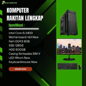 PC Rakitan Lengkap i5 2400 RAM SSD 128GB 8GB HDD 500GB LED 19inch