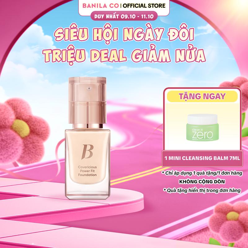 [Hàng mới về] Kem Nền Mịn Lì, Độ Che Phủ Cao, Lâu Trôi Banila Co Covericious Power Fit Foundation SPF45 PA++ 14ML/30ML