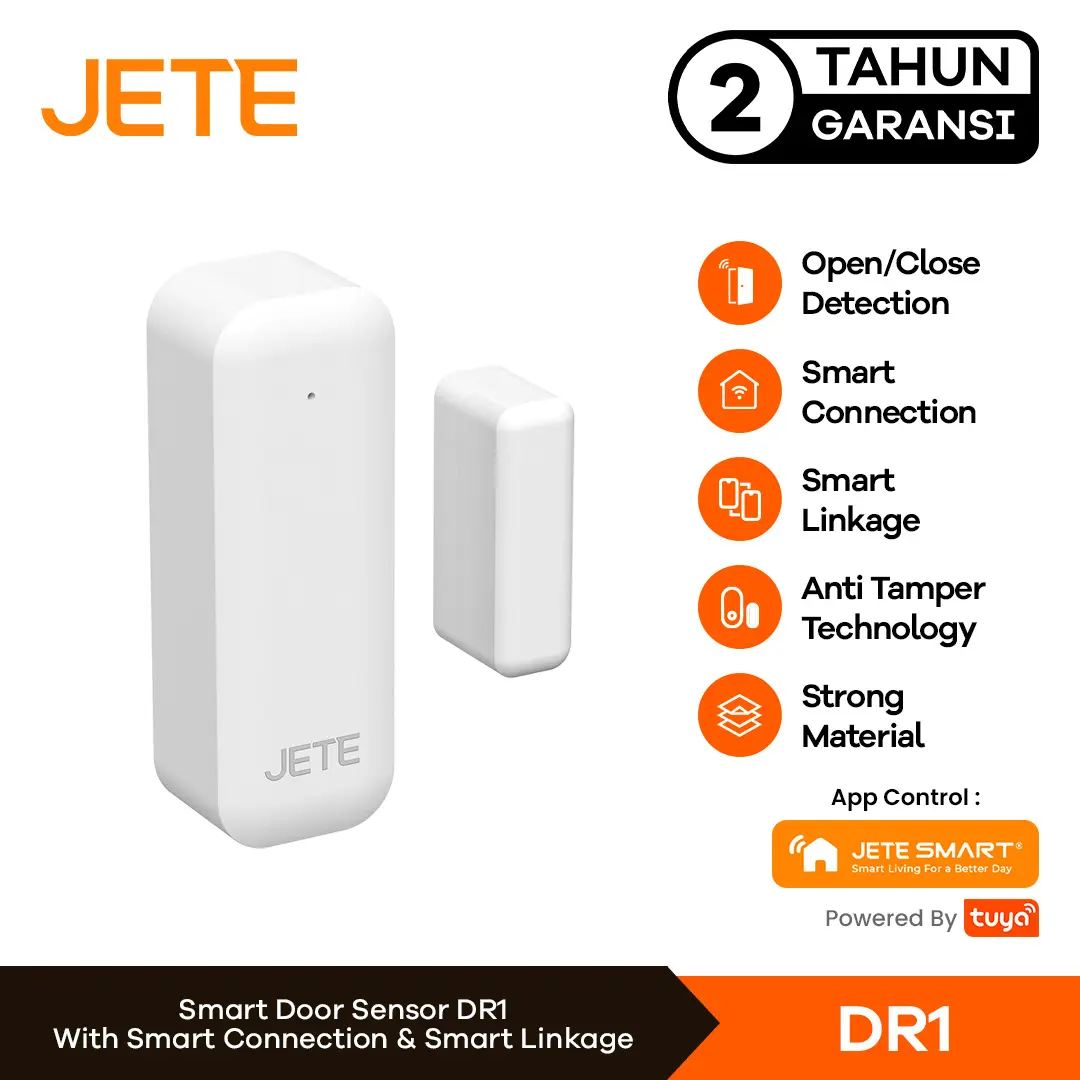 Smart Door Window Sensor JETE DR1 Alarm Wireless WIFI for Smarthome Security - Garansi 2 Tahun
