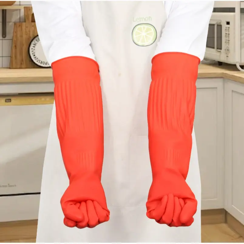 (Multi Varian) Sarung Tangan Silikon Panjang Cuci 45cm / Sarung Tangan Karet Tebal Sepasang / Cocok untuk Semua Pekerjaan Rumah Cleaning Tangga dan Dapur