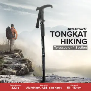 TaffSPORT Tongkat Hiking Trekking Pole Telescopic 4 Section - E4102 High Quality