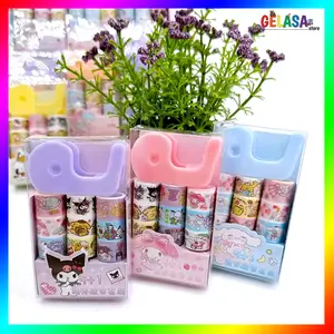 Gelasa Washi Tape Set 10in1 Mini Tape DIY Sanrio Lotso Stich Hello Kitty Unicorn Heroes Cry Baby Three Capybara