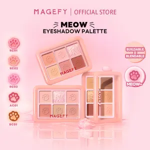 [Limited] MAGEFY MEOW Eyeshadow Palette - Palette 6 Warna Tahan Lama – Tekstur Halus, Mudah Di-blend, Travel Friendly,