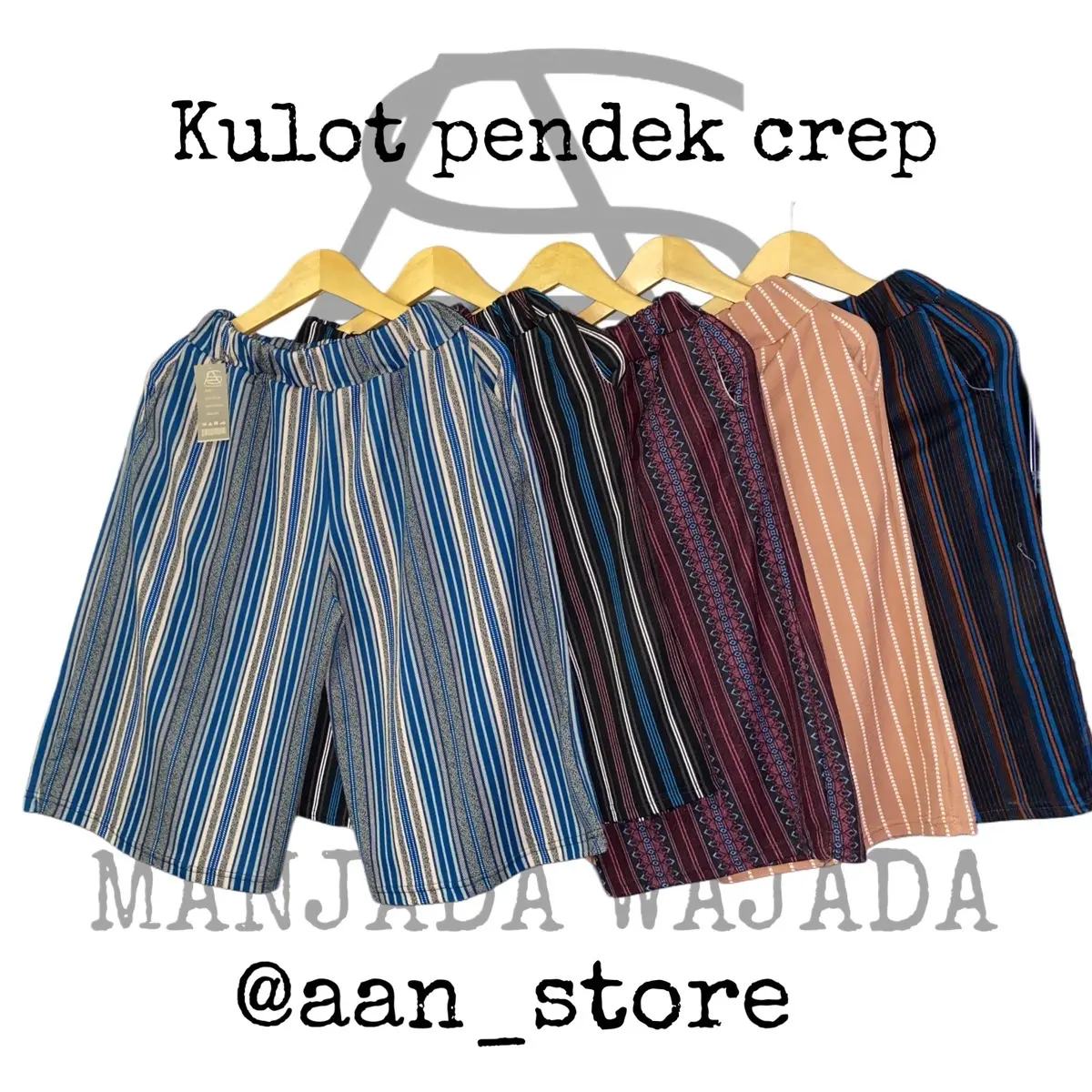 Paket 100K 5 Pcs Celana Pendek Wanita Model Kulot Motif Random Santai Standar Salur Shorts