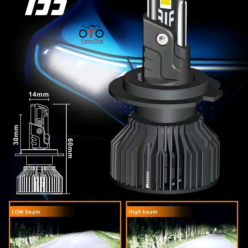 LAMPU LED MOBIL OTTO T55 H4 H1 H3 H7 H11 HB3 HB4 HIR2 55 WATT LAMPU UTAMA LAMPU FOGLAMP 3