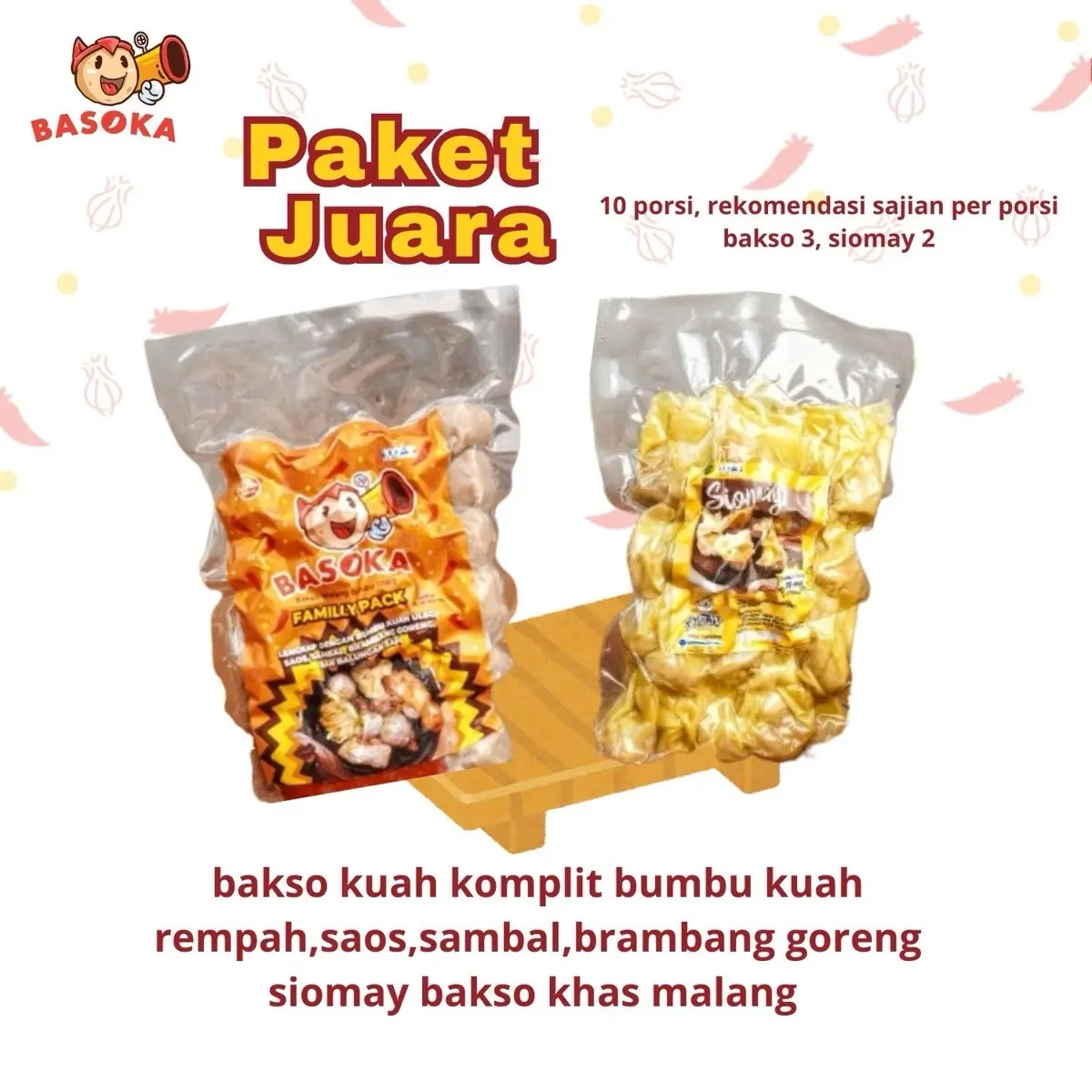 Bundling bakso Frozen khas malang dan Siomay bakso frozen 10 porsi komplit