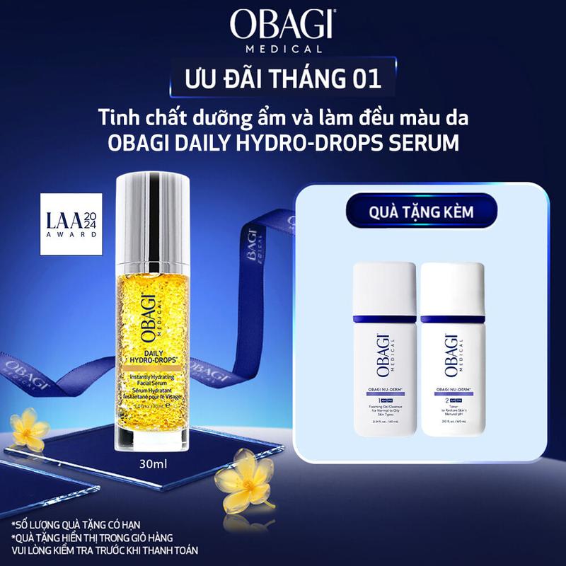 Serum Cấp Nước Dưỡng Ẩm OBAGI Daily Hydro-Drops 30ml l Skincare Làm Đẹp Da Dưỡng Ẩm Da Chăm Sóc Da Nữ Cấp Ẩm Women