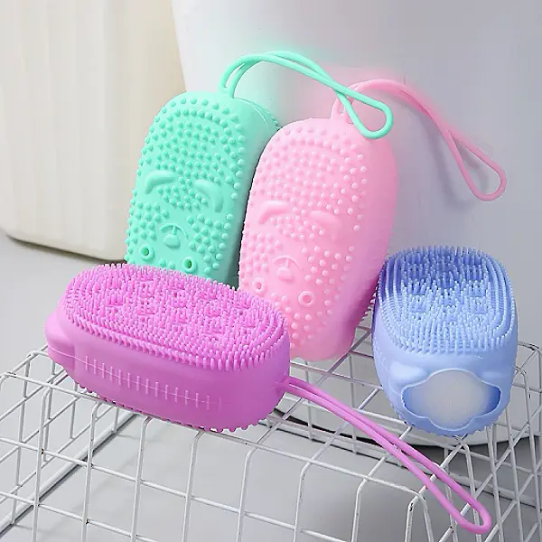Sikat Sabun Mandi Silikon Bubble Bath Brush/Sponge Mandi 2 Sisi - Busa, Karet