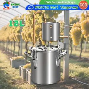 12L Alkohol Distiller Untuk Rumah Distiller Machine Alat Pembuat Anggur Bahan Stainless Steel 304