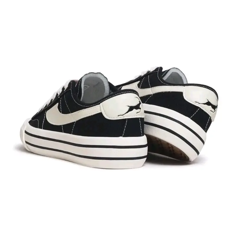 Termurah COD!!! Sepatu Compass Gazelle Low Black White Hak Datar Sneakers Canvas Kasual Shoes 2