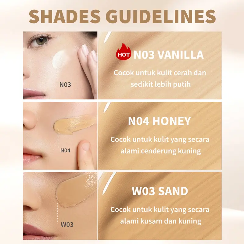 【NEW LAUNCH】ONLYOU UltraWear FlawlessFushion Cushion Powder SPF30 PA+++ 7in1 Concealing High Coverage Oil Control 【BPOM】 5